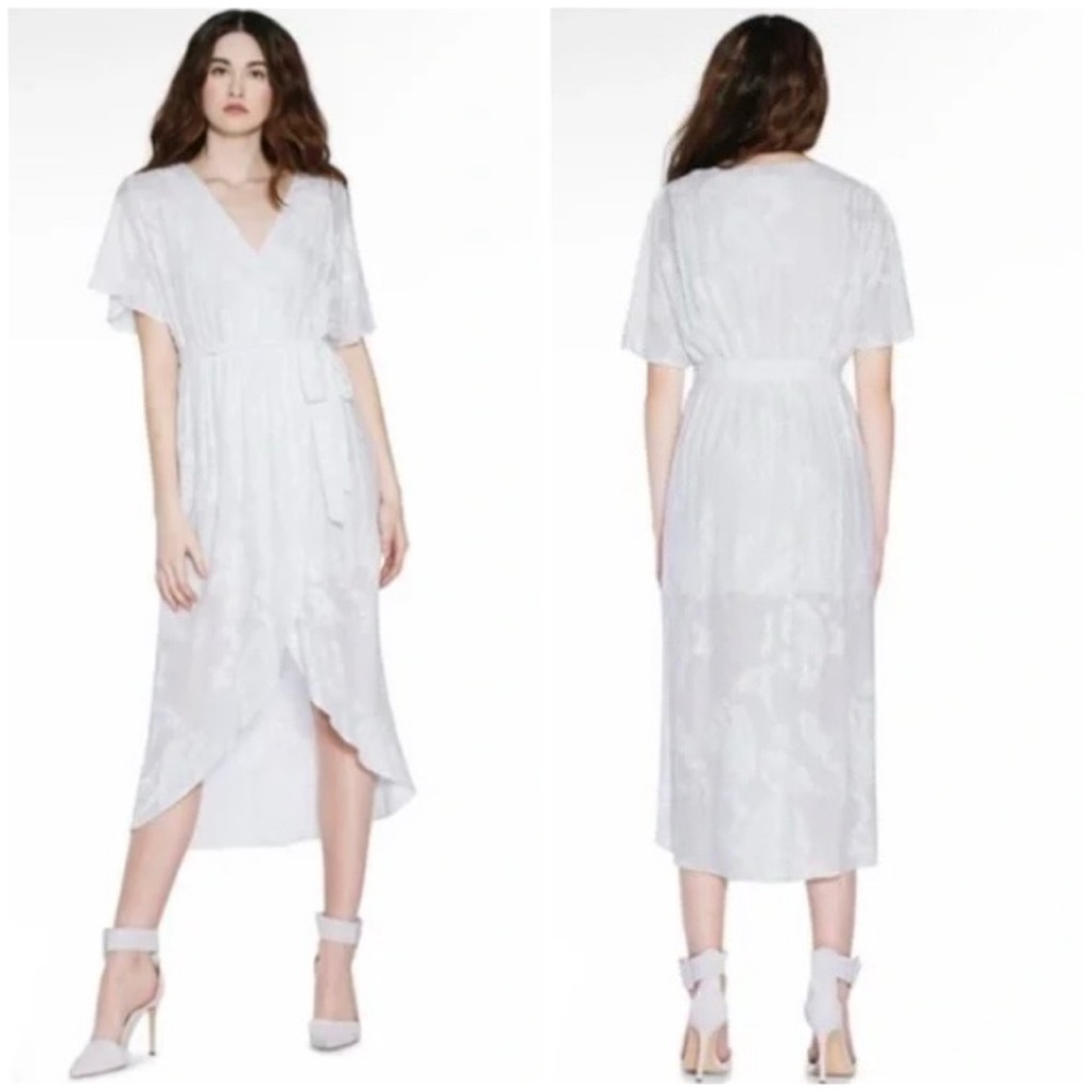 💥PRICE DROP💥 Clarine White Wrap Midi Dress